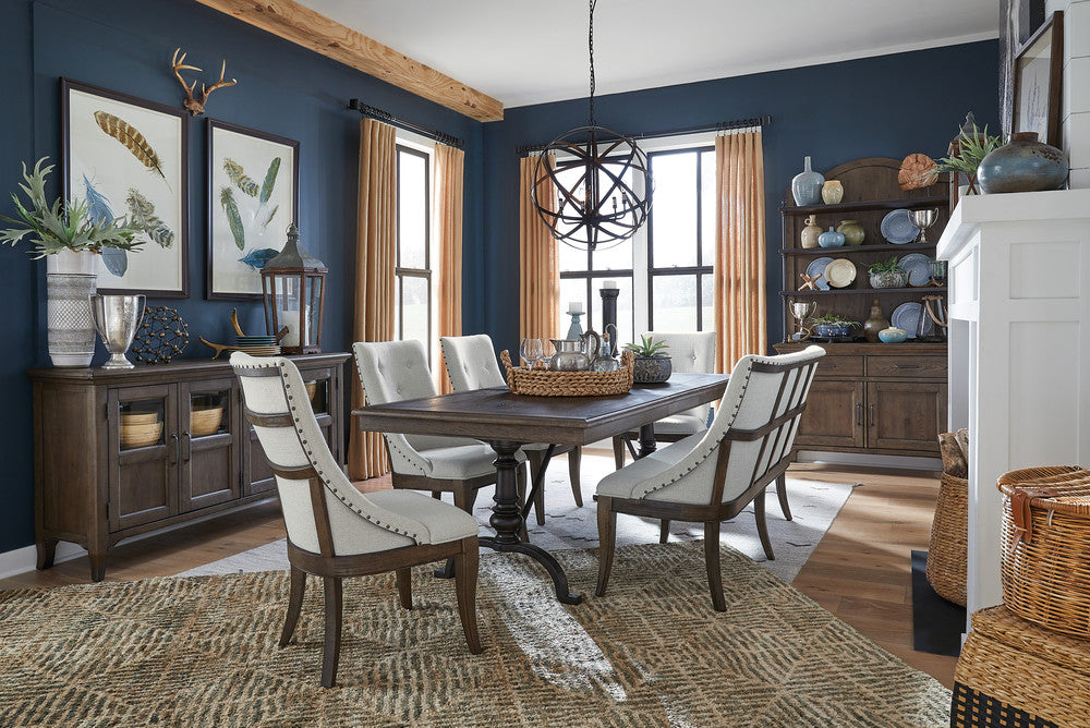 Magnussen - Roxbury Manor Homestead Brown Extendable Rectangular Dining Table With 2 Benches 2 Arm Chairs And Buffet - D5011-20-KIT12 view 10