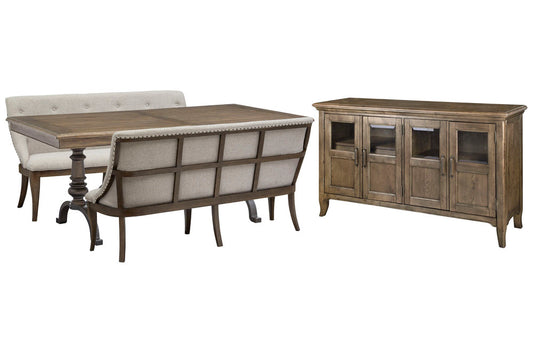 Magnussen - Roxbury Manor Homestead Brown Extendable Rectangular Dining Table With 2 Benches And Buffet - D5011-20-KIT10 view 1