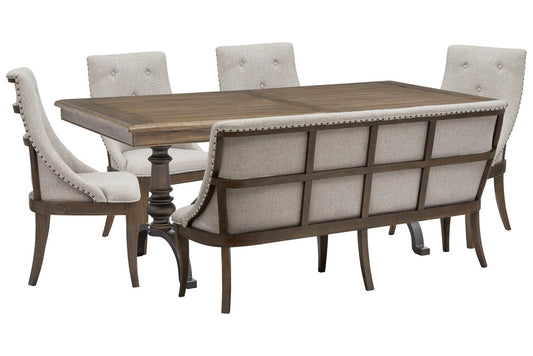 Magnussen - Roxbury Manor Homestead Brown Extendable Rectangular Dining Table With 4 Arm Chairs And Bench - D5011-20-KIT7 view 1