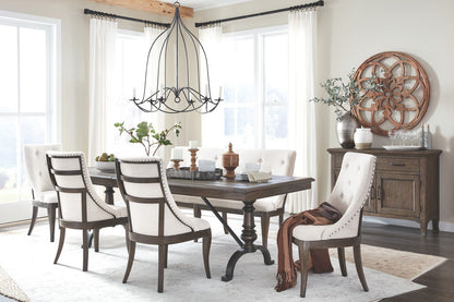 Magnussen - Roxbury Manor Homestead Brown Extendable Rectangular Dining Table With 4 Arm Chairs And Buffet - D5011-20-KIT2 view 11