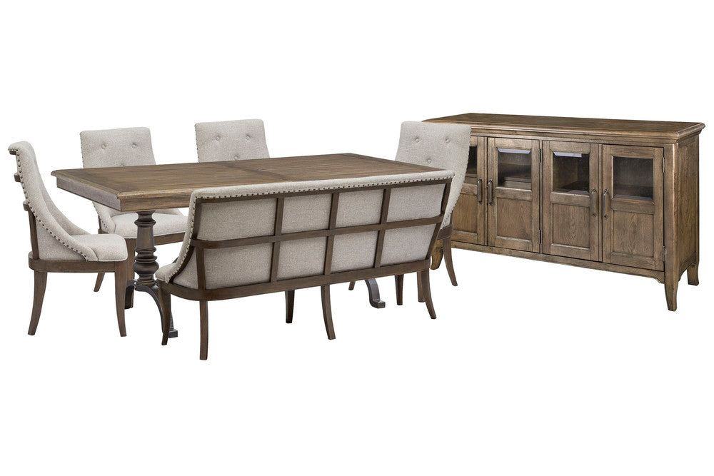 Magnussen - Roxbury Manor Homestead Brown Extendable Rectangular Dining Table With 4 Arm Chairs Bench And Buffet - D5011-20-KIT8 view 1