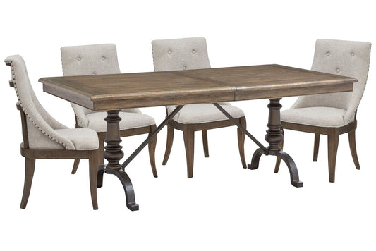 Magnussen - Roxbury Manor Homestead Brown Extendable Rectangular Dining Table With 4 Arm Chairs - D5011-20-KIT1 view 1