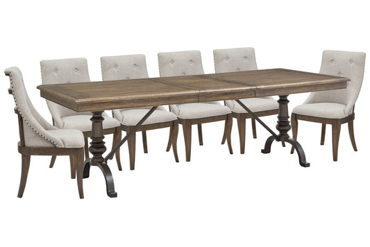 Magnussen - Roxbury Manor Homestead Brown Extendable Rectangular Dining Table With 6 Arm Chairs - D5011-20-KIT3 view 1