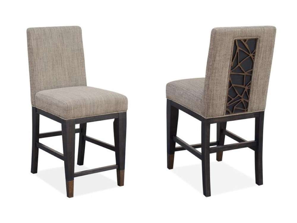 Magnussen - Ryker Counter Chair with Upholstered Seat and Back in Nocturn Black & Coventry Grey (Set of 2) - D5013-83 veiw 1