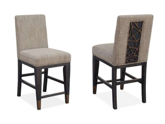 Magnussen - Ryker Counter Chair with Upholstered Seat and Back in Nocturn Black & Coventry Grey (Set of 2) - D5013-83 veiw 1
