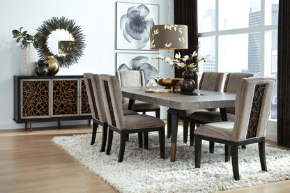 Magnussen - Ryker Nocturn Black And Coventry Grey Rectangular Dining Table With 4 Host Chairs And Server - D5013-20-KIT2 view 11