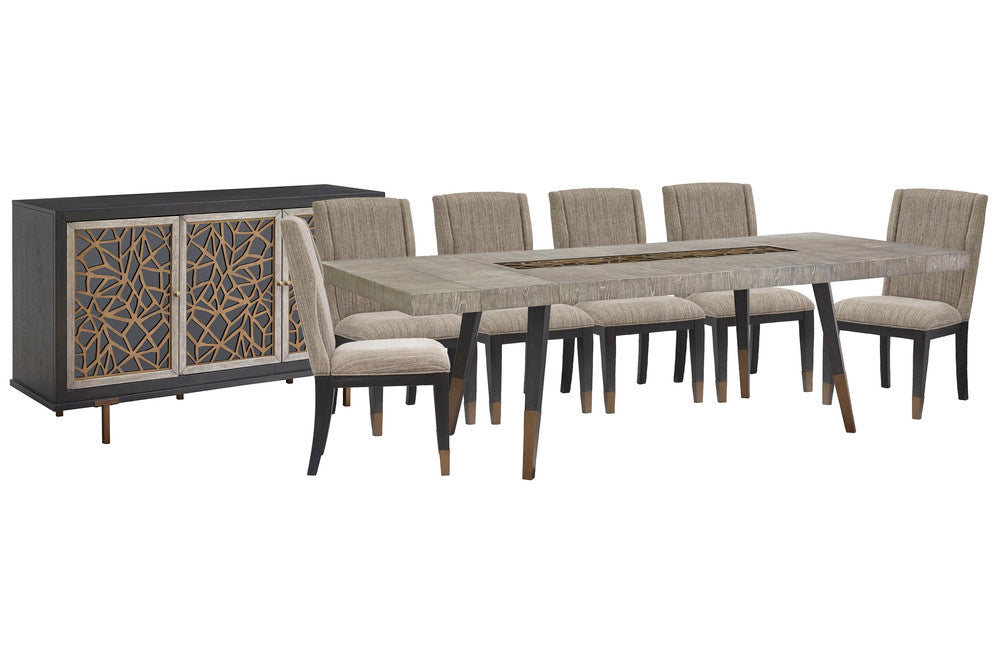 Magnussen - Ryker Nocturn Black And Coventry Grey Rectangular Dining Table With 6 Host Chairs And Server - D5013-20-KIT5 view 1