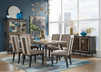 Magnussen - Ryker Nocturn Black And Coventry Grey Rectangular Dining Table With 6 Host Chairs And Server - D5013-20-KIT5 view 9