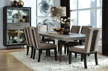 Magnussen - Ryker Nocturn Black And Coventry Grey Rectangular Dining Table With 6 Host Chairs And Server - D5013-20-KIT5 view 10