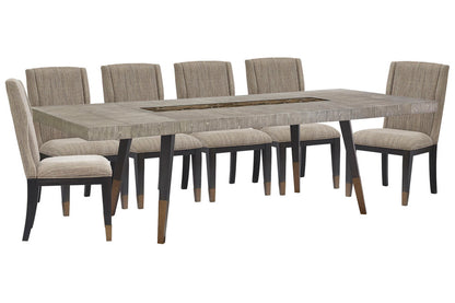 Magnussen - Ryker Nocturn Black And Coventry Grey Rectangular Dining Table With 6 Host Chairs - D5013-20-KIT4 view 1