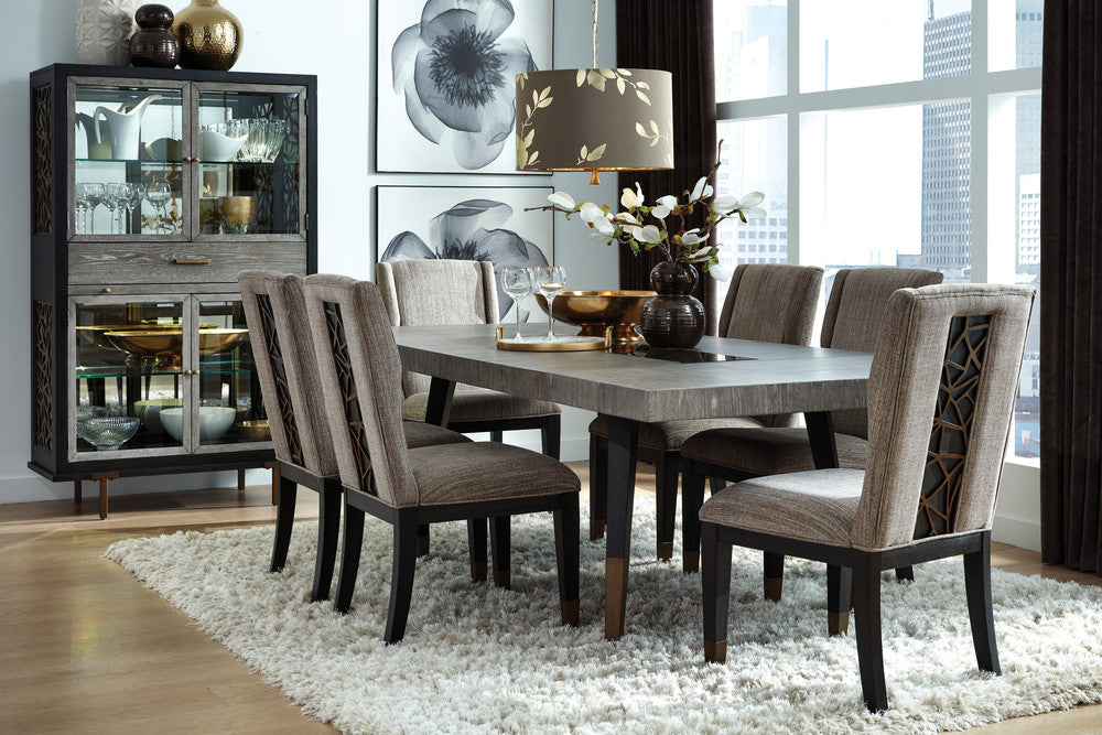 Magnussen - Ryker Nocturn Black And Coventry Grey Rectangular Dining Table With 6 Host Chairs Server And Display Cabinet - D5013-20-KIT6 view 10