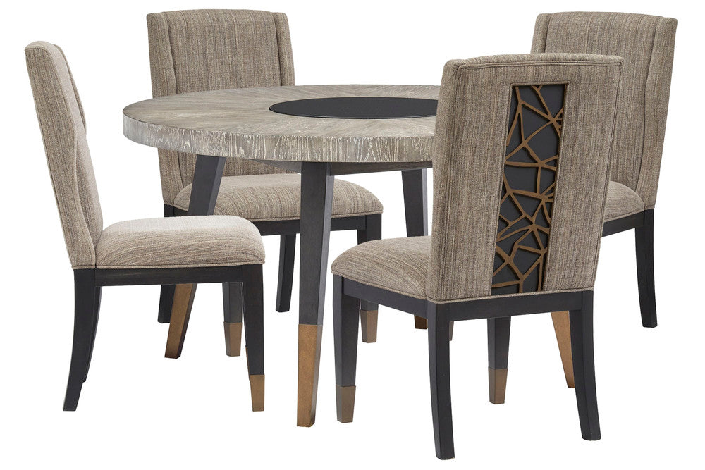 Magnussen - Ryker Nocturn Black And Coventry Grey Round Dining Table With 4 Host Chairs - D5013-24-KIT1 view 1