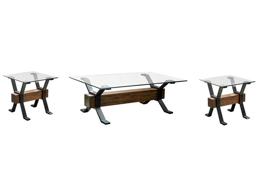 Magnussen - Sawyer Toasted Nutmeg And Smoked Iron Rectangular Cocktail Table With 2 End Table - T4570-43KIT2 view 1