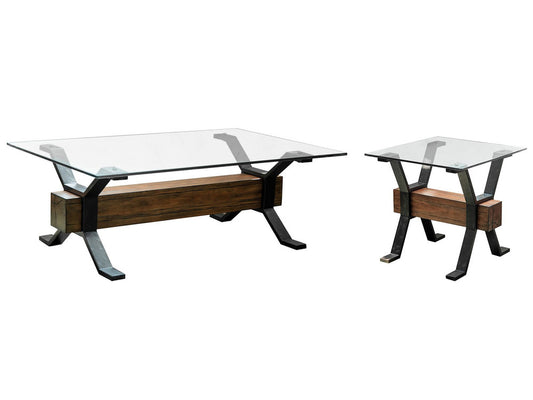 Magnussen - Sawyer Toasted Nutmeg And Smoked Iron Rectangular Cocktail Table With End Table - T4570-43KIT1 view 1