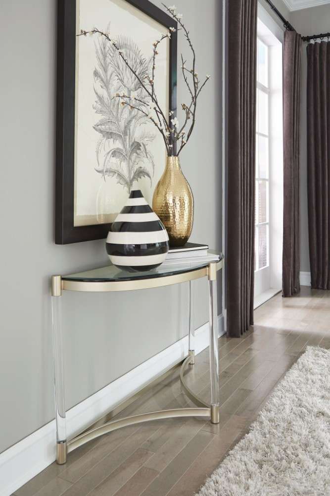 Magnussen - Silas Demilune Sofa Table in Platinum - T4984-75 veiw 8
