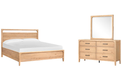 Magnussen - Somerset Butternut California King Panel Bed And Drawer Dresser With Landscape Mirror - B5684-74-KIT3 view 1