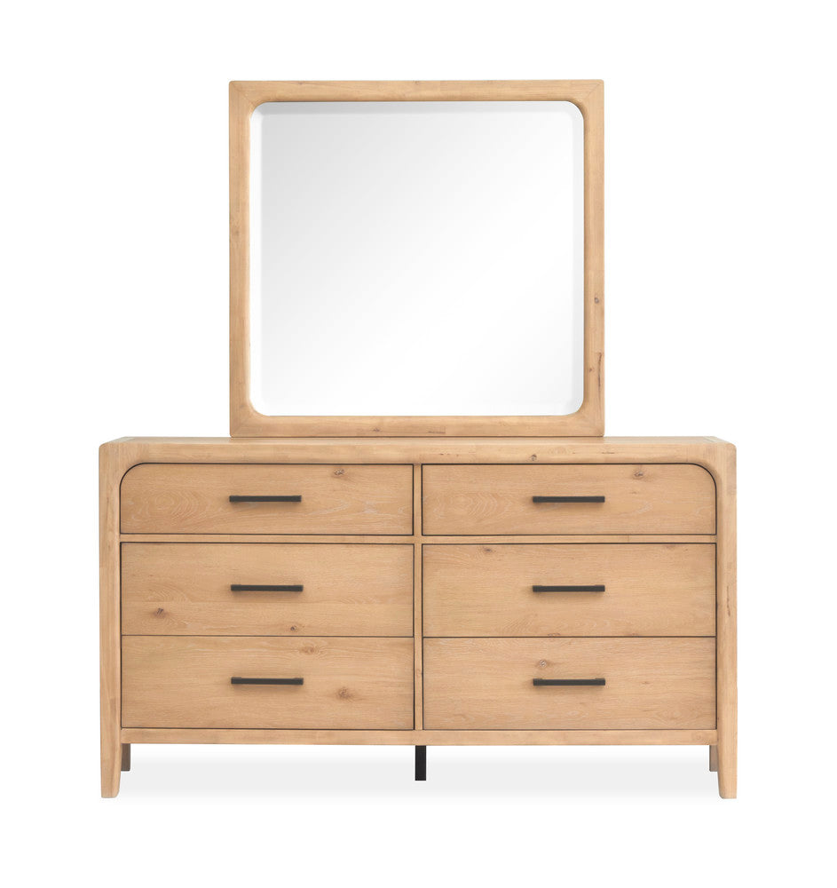Magnussen - Somerset Butternut California King Panel Bed And Drawer Dresser With Landscape Mirror - B5684-74-KIT3 view 6