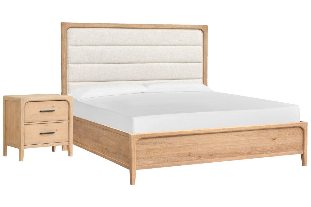 Magnussen - Somerset Butternut California King Upholstered Panel Bed With Nightstand - B5684-75-KIT1 view 1