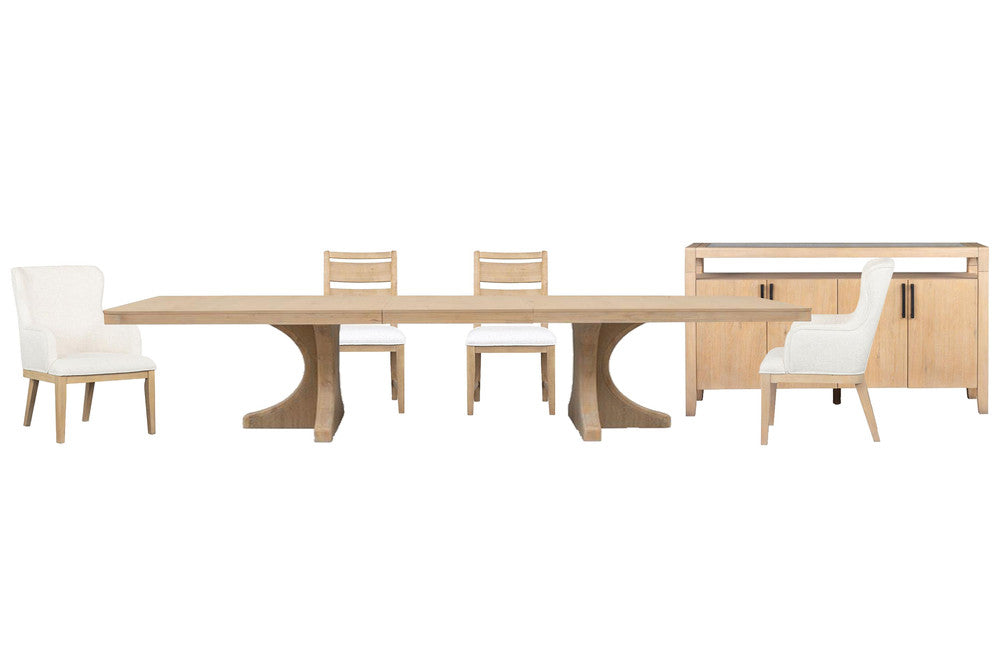 Magnussen - Somerset Butternut Extendable Trestle Dining Table With 2 Side Chairs 2 Arm Chairs And Sideboard - D5684-21-KIT22 view 1