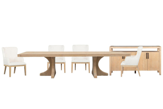 Magnussen - Somerset Butternut Extendable Trestle Dining Table With 4 Arm Chairs And Sideboard - D5684-21-KIT12 view 1