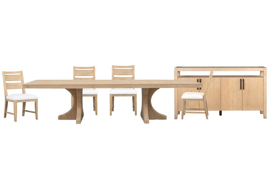 Magnussen - Somerset Butternut Extendable Trestle Dining Table With 4 Side Chairs And Sideboard - D5684-21-KIT2 view 1