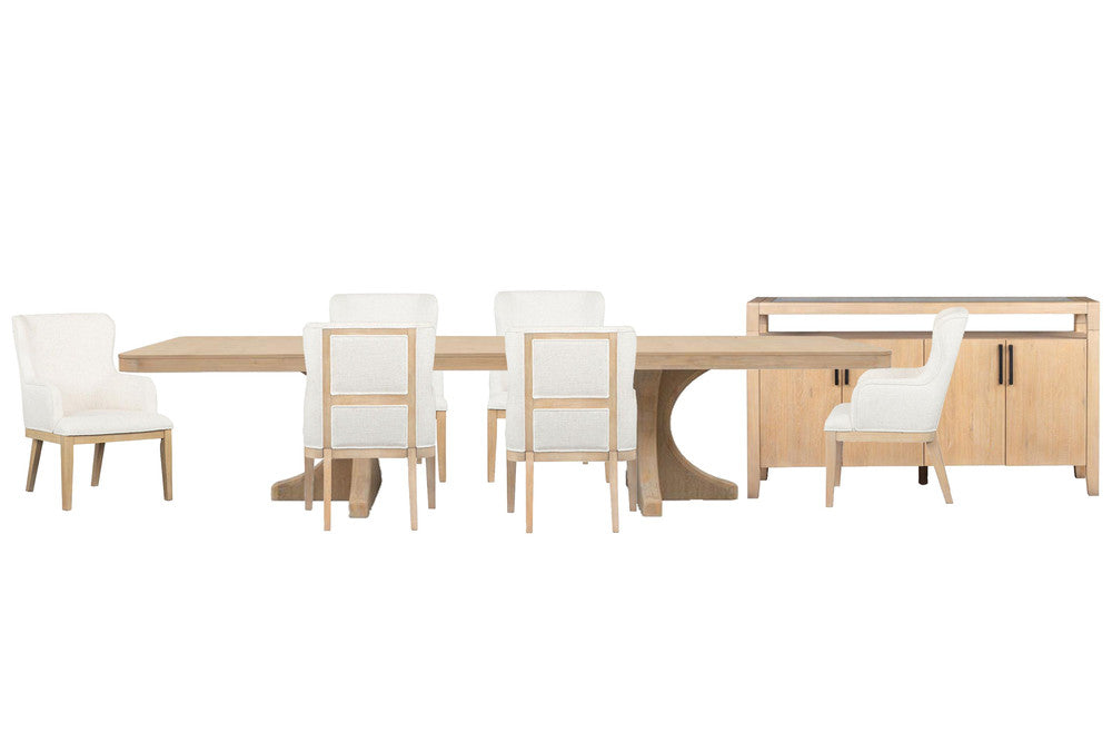 Magnussen - Somerset Butternut Extendable Trestle Dining Table With 6 Arm Chairs And Sideboard - D5684-21-KIT17 view 1
