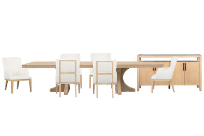 Magnussen - Somerset Butternut Extendable Trestle Dining Table With 6 Arm Chairs And Sideboard - D5684-21-KIT17 view 1