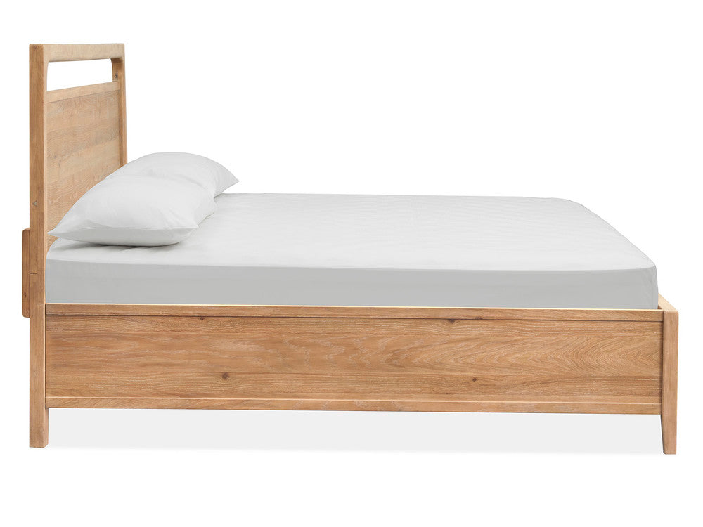 Magnussen - Somerset Butternut King Panel Bed 2 Nightstands Drawer Dresser With Landscape Mirror And Drawer Chest - B5684-64-KIT5 view 4
