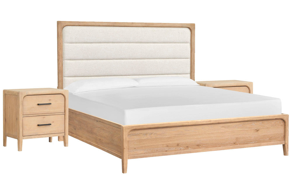 Magnussen - Somerset Butternut Queen Upholstered Panel Bed With 2 Nightstands - B5684-55-KIT2 view 1