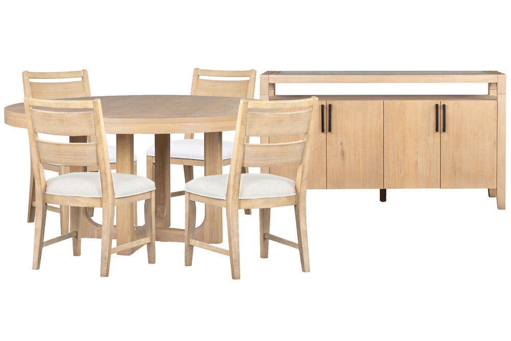 Magnussen - Somerset Butternut Round Dining Table With 4 Side Chairs And Sideboard - D5684-22-KIT2 view 1