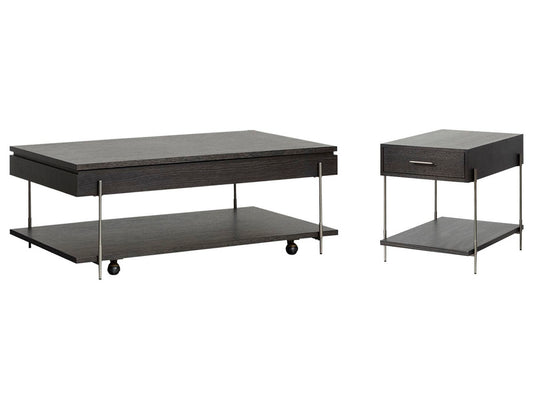 Magnussen - Spencer Dark Briarsmoke Lift Top Storage Cocktail Table With End Table - T5897-50KIT4 view 1
