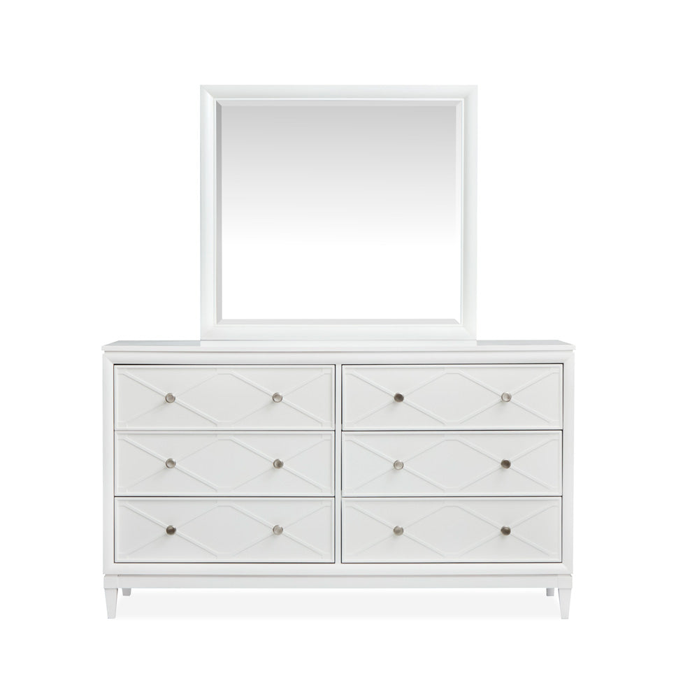 Magnussen - Springhouse Whisper White Double Drawer Dresser With Landscape Mirror - B5993-2240 view 2