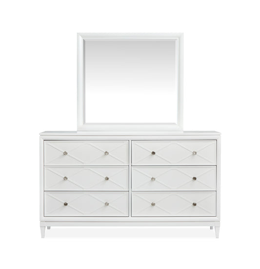 Magnussen - Springhouse Whisper White Double Drawer Dresser With Landscape Mirror - B5993-2240 view 2