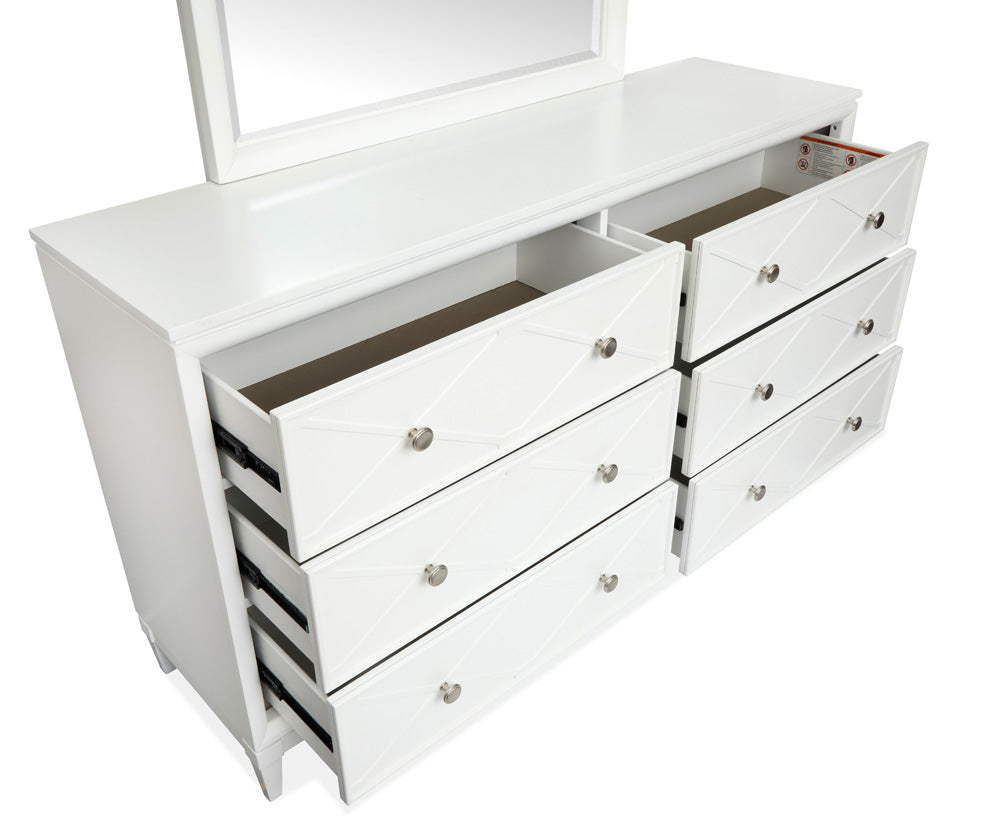 Magnussen - Springhouse Whisper White Double Drawer Dresser With Landscape Mirror - B5993-2240 view 9