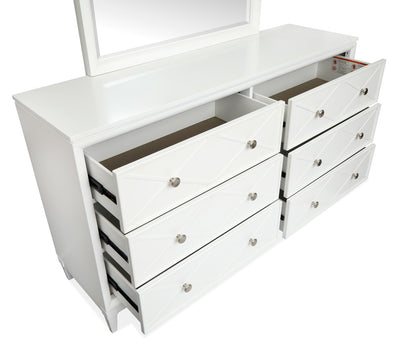 Magnussen - Springhouse Whisper White Double Drawer Dresser With Landscape Mirror - B5993-2240 view 9