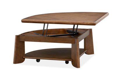 Magnussen - Tanner Tawny Brown Pie Shaped Lift Top Cocktail Table With Casters - T6354-65 view 6