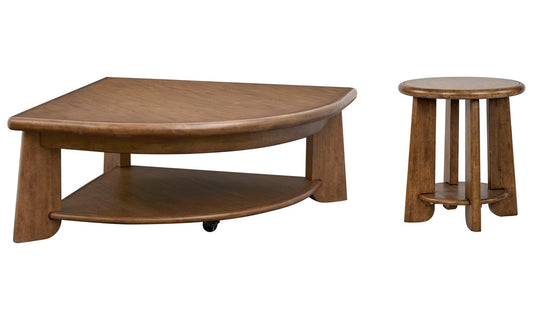 Magnussen - Tanner Tawny Brown Pie Shaped Lift Top Cocktail Table With End Table - T6354-65KIT1 view 1