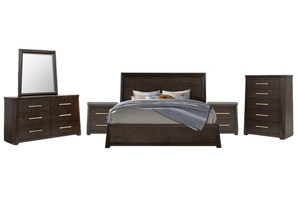 Magnussen - Tauren Cal.King Panel Bed 2 Nightstands Double Drawer Dresser With Shaped Mirror And Drawer Chest - B6434-74-KIT5 view 1