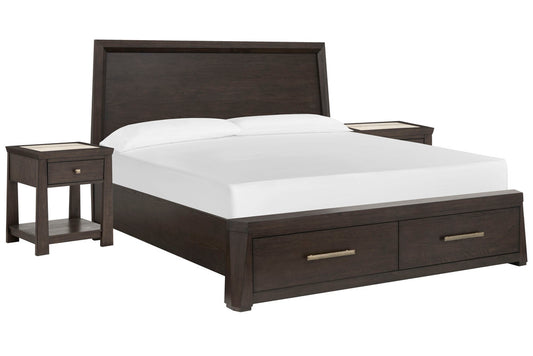 Magnussen - Tauren Coffee Bean Cal.King Panel Storage Bed With 2 Open Nightstands - B6434-74A-KIT7 view 1