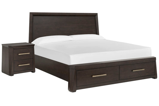 Magnussen - Tauren Coffee Bean Cal.King Panel Storage Bed With Nightstand - B6434-74A-KIT1 view 1
