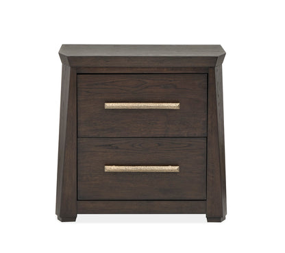 Magnussen - Tauren Coffee Bean Cal.King Upholstered Panel Bed 2 Nightstands And Double Drawer Dresser With Shaped Mirror - B6434-75-KIT4 view 6