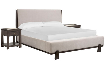 Magnussen - Tauren Coffee Bean Cal.King Upholstered Panel Bed With 2 Open Nightstands - B6434-75-KIT7 view 1