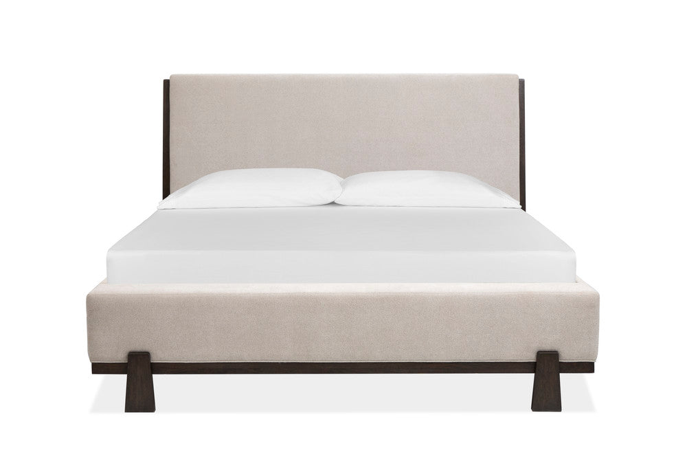Magnussen - Tauren Coffee Bean Cal.King Upholstered Panel Bed With 2 Open Nightstands - B6434-75-KIT7 view 3