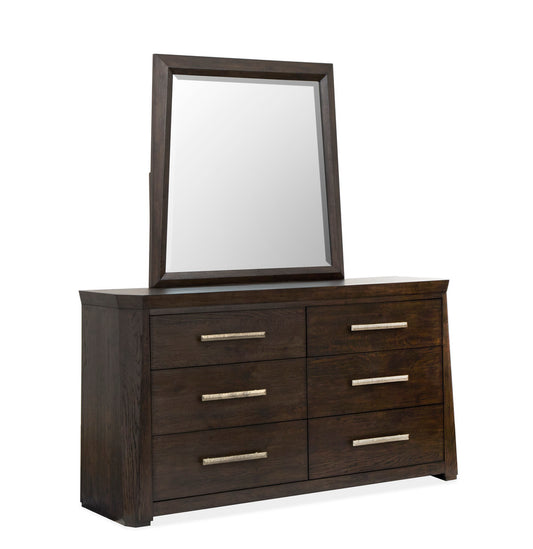 Magnussen - Tauren Coffee Bean Double Drawer Dresser With Shaped Mirror - B6434-2245 view 1
