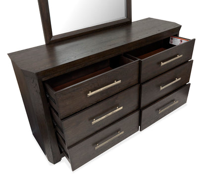 Magnussen - Tauren Coffee Bean Double Drawer Dresser With Shaped Mirror - B6434-2245 view 5