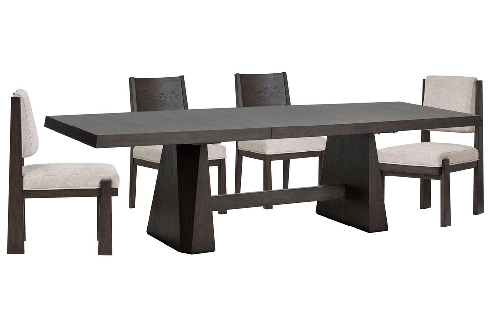 Magnussen - Tauren Coffee Bean Extendable Double Pedestal Dining Table With 2 Side Chairs And 2 Upholstered Side Chairs - D6434-32-KIT19 view 1