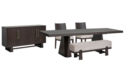 Magnussen - Tauren Coffee Bean Extendable Double Pedestal Dining Table With 2 Side Chairs Bench And Buffet - D6434-32-KIT30 view 1