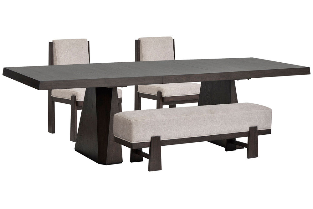 Magnussen - Tauren Coffee Bean Extendable Double Pedestal Dining Table With 2 Upholstered Side Chairs And Bench - D6434-32-KIT34 view 1