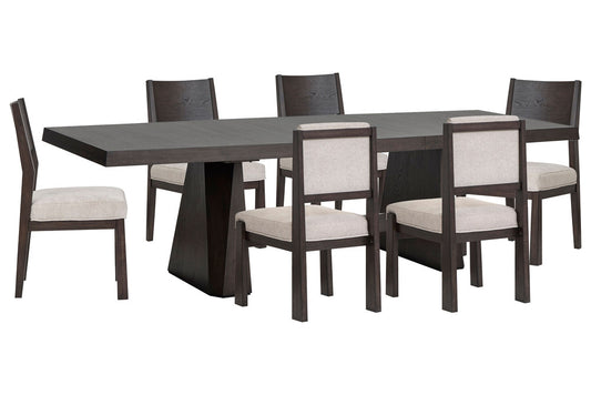 Magnussen - Tauren Coffee Bean Extendable Double Pedestal Dining Table With 4 Side Chairs And 2 Upholstered Side Chairs - D6434-32-KIT22 view 1
