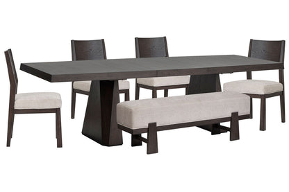 Magnussen - Tauren Coffee Bean Extendable Double Pedestal Dining Table With 4 Side Chairs And Bench - D6434-32-KIT31 view 1